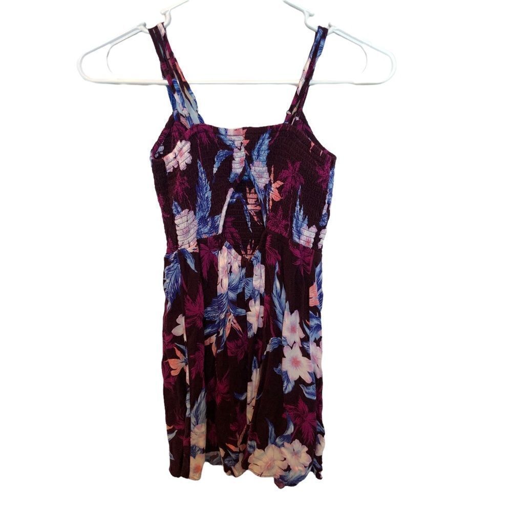 American Eagle Outfitters Short Strappy dress/tunic top Maroon/blue/white XXS - Picture 2 of 7